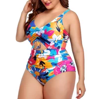 One Piece Floral Printed Women Plus Size Swimsuits Cutout Tummy Control Sexy Swimwear 2024 Summer Female Monokini Bathing Suit - Image 4