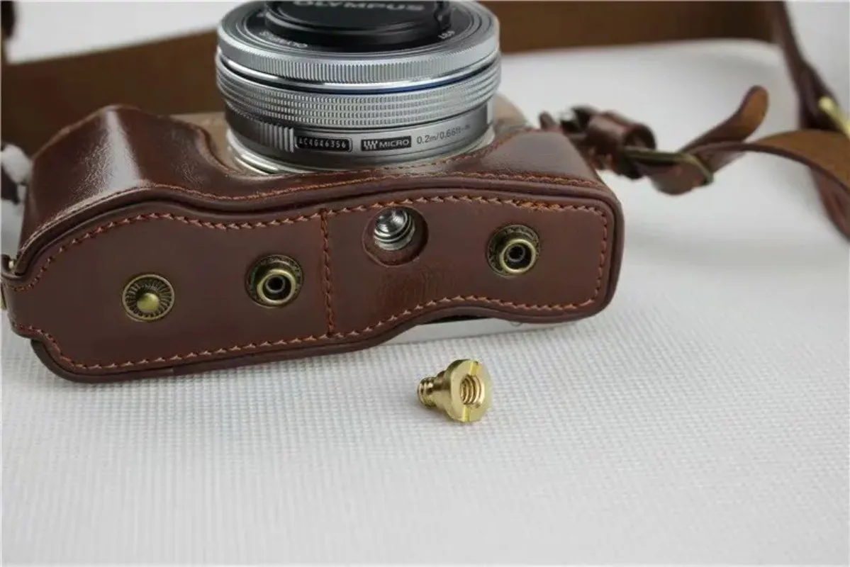 Luxury Camera Case Bag For Olympus EPL9 EPL10 14-42mm Pu Leather Camera Skin with Strap Mini Pouch