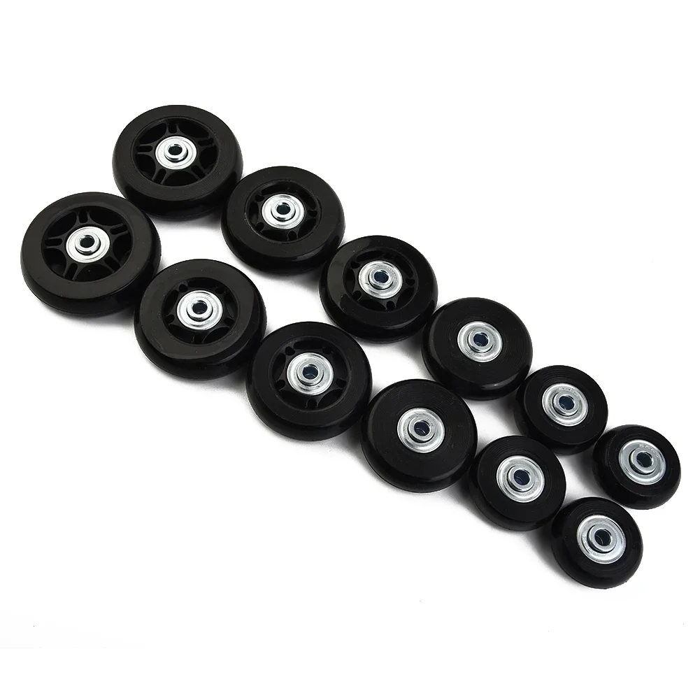 1Set Luggage Wheel Suitcase Replacement Wheels Black With Screw Wear Mute Load-bearing 40/43/54/60/64/70mm Tool Part