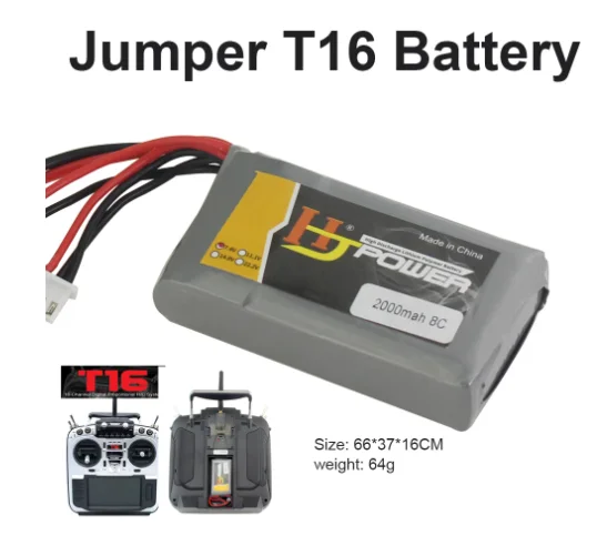 

Transmitter Lipo Battery 2000MAH 2S 7.4V for Jumper T16 Remote Control Special Designed for T16