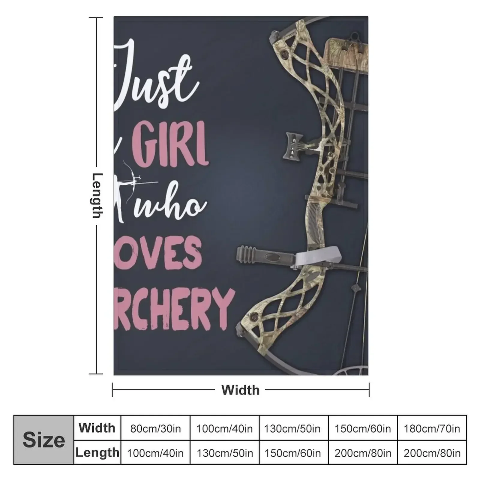 JUST A GIRL WHO LOVES ARCHERY BLANKET Throw Blanket heavy to sleep Soft Plush Plaid Blankets For Bed Personalized Gift Blankets