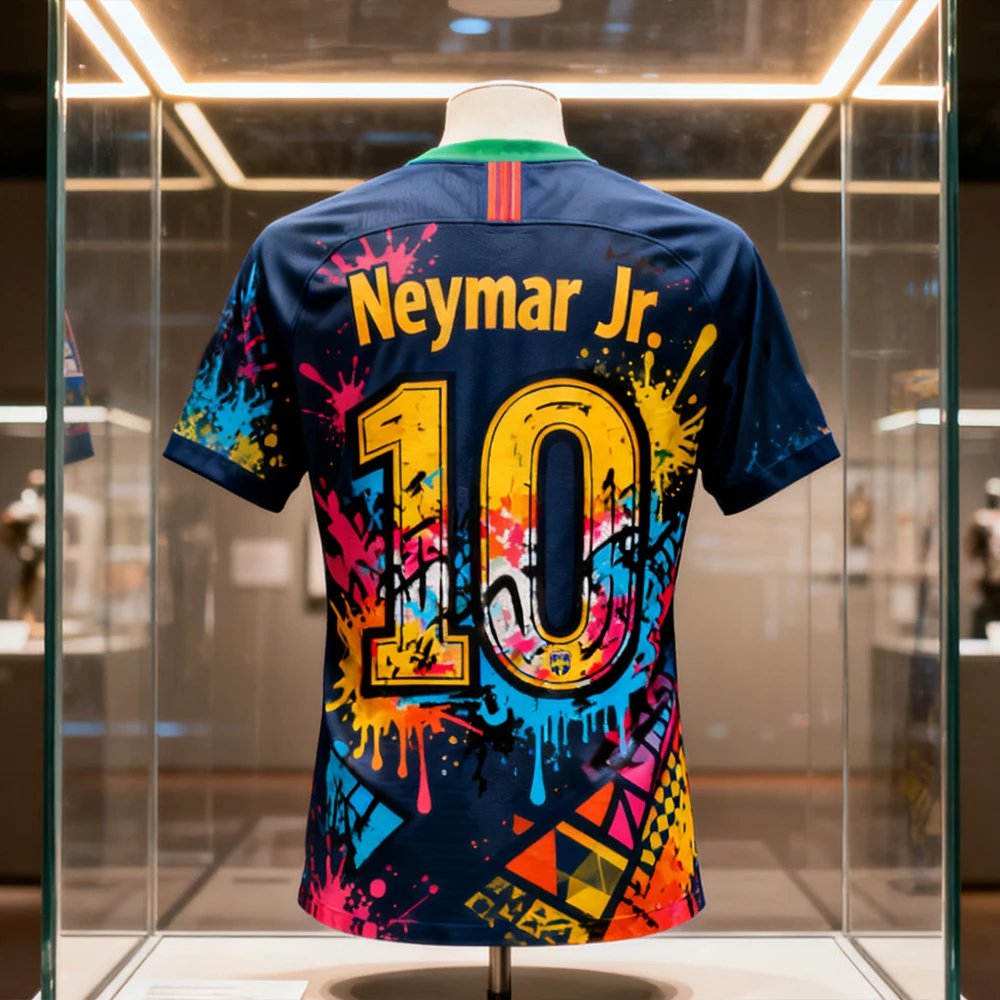 

Colorful Graffiti Design Hot Selling 3d Printed NO.10 Neymar Jr. Quick Dry Tee Men's Training Women's Sports Breathable T-shirt
