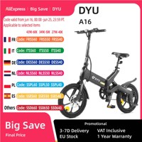 DYU A16 E-bike 350W Brushless Motor 48V10AH Lithium Battery Aluminum Alloy Electric Bicycle 16 Inch Tire City Electric Bike