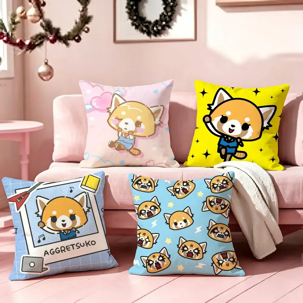 Anime AggretsukoS Cushion Cover Pillow Short Plush Pillow Cute Simple Style For Living Room Bedroom Birthday Gift