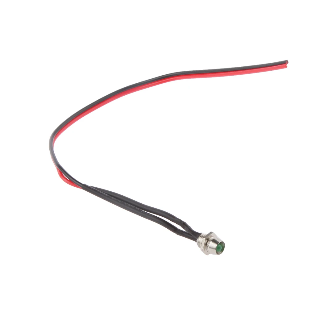 

Universal Car Boat Truck 12V 6mm LED Metal Indicator Light Lamp Green