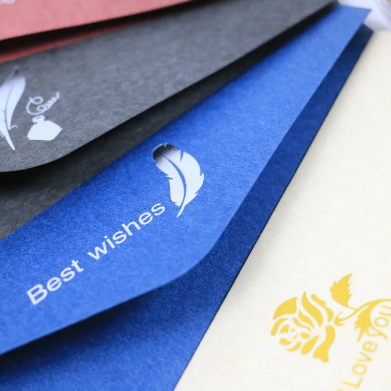 Custom. B2/ B3 Retro Color Gilding Western Style Blank Paper Envelope Business Invitation Kraft Paper Thickening