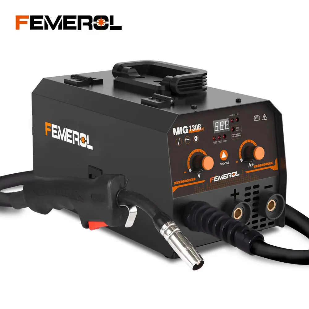 

FEMEROL 2 In 1 MIG Welding Machine 130A Portable Gasless Stick ARC MIG Welder 110A IGBT Synergic Flux Core MIG Welder