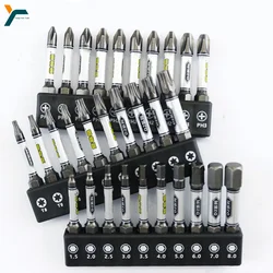 10Pcs Torx Phillips Hex Screwdriver Bit 50mm Magnetic Driver Screw 1/4'' Hex Shank Drill Head Electric Impact Wrench Repair Tool