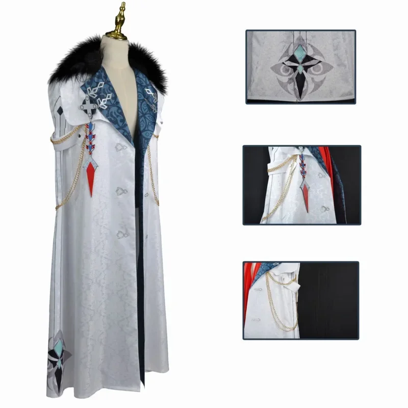 Cosxin 게임 애니메이션 Genshin Impact Fatui 코스프레 이그 제 큐 티브 망토 Tartaglia 스카프 Childe Ajax 할로윈 옷 유니폼 New Skin ha