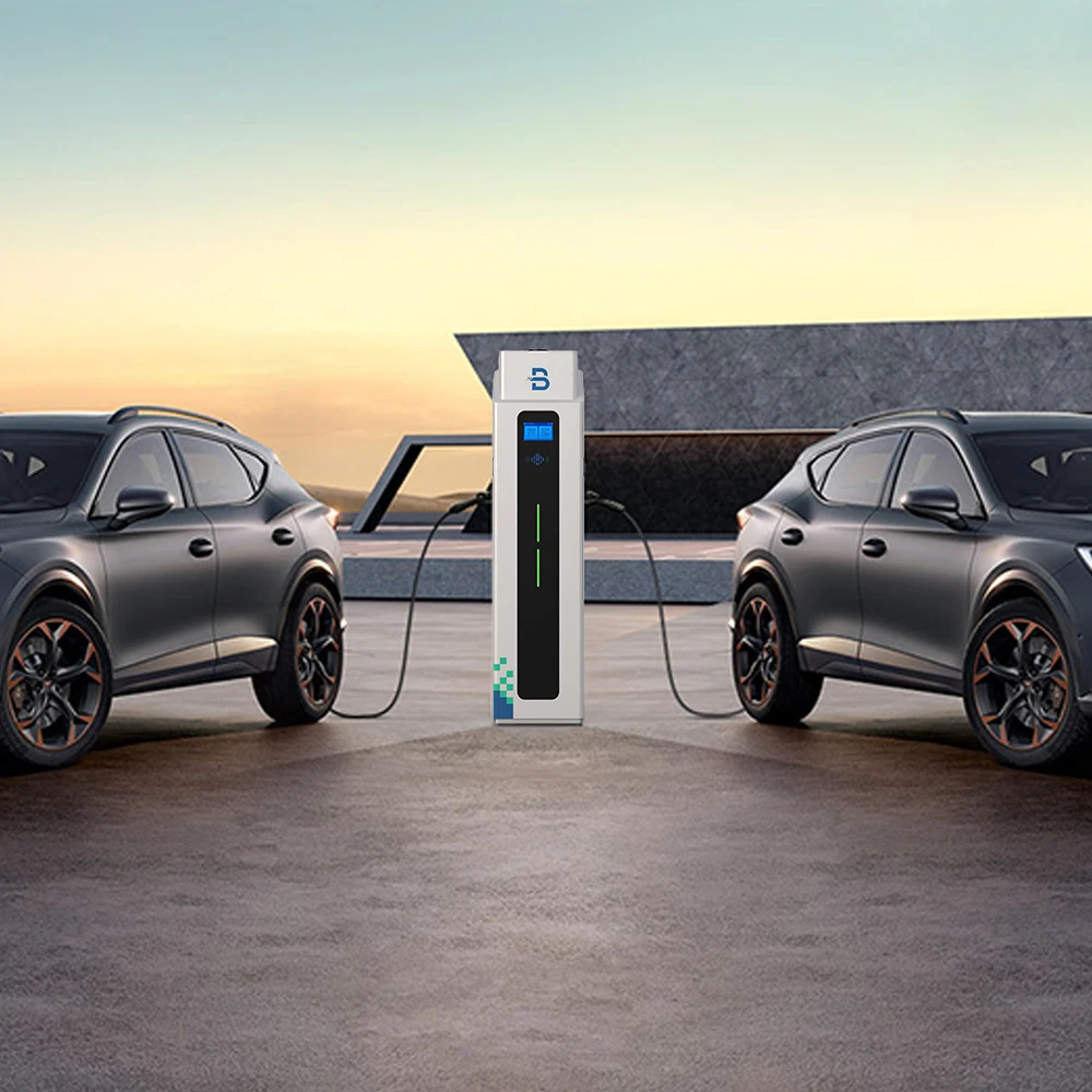 Commercial 44kw Ac EV Charging Station Floor-Mounted Electric Vehicle Charging Stations OCPP Type1 Type2 Gbt 22kw*2 Fast Charger