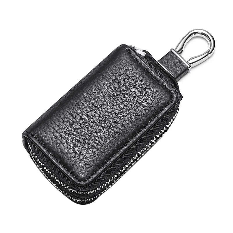 Multifunctional Double Zipper Car Key Case PU Leather Car Key Cover