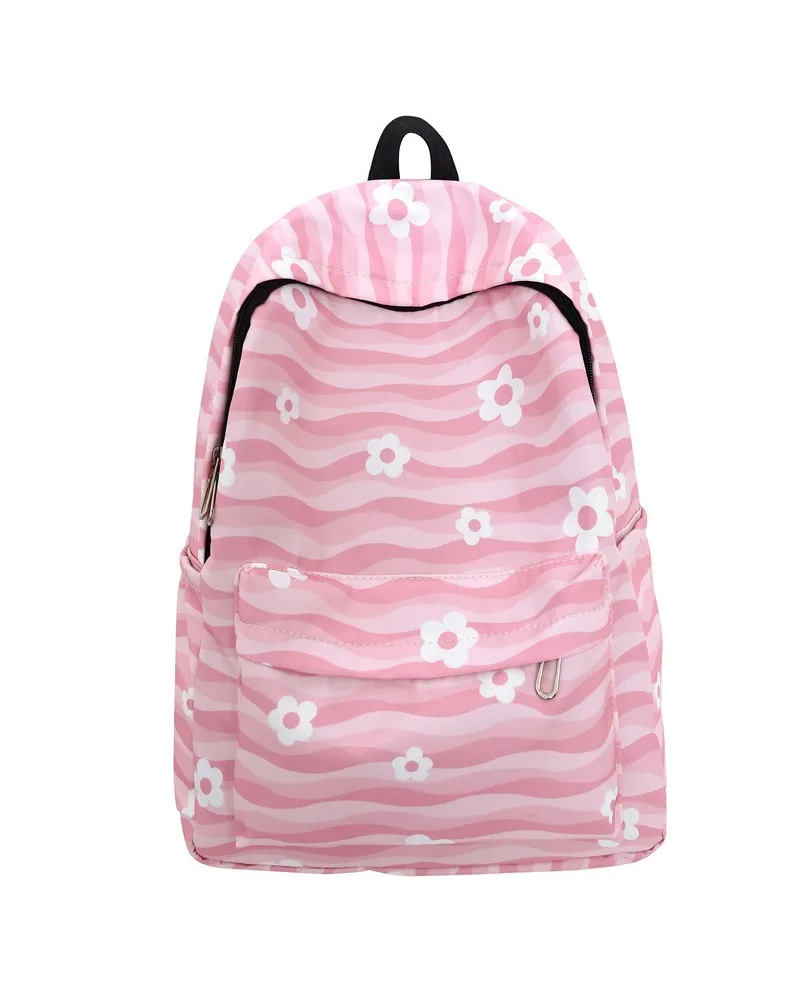 Cross-border Korean niche college backpack fashion leisure flower backpack new lightweight travel college bag
