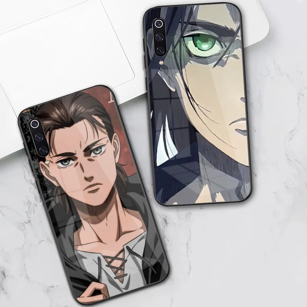 AOT Eren Jaeger Mobile Phone Case for Xiaomi 13 12 11T 10 9 Lite Redmi Note 12 11 10 10S Pro 9 9A 8 PC Glass Phone Cover Funda