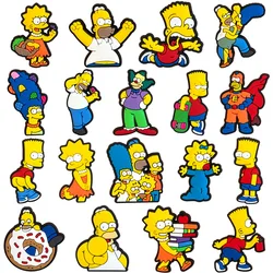 18/set Shoe Charms PCV Cute Cartoon Shoe Accessorie Simpson For Women Men Funny Unisex Gifts