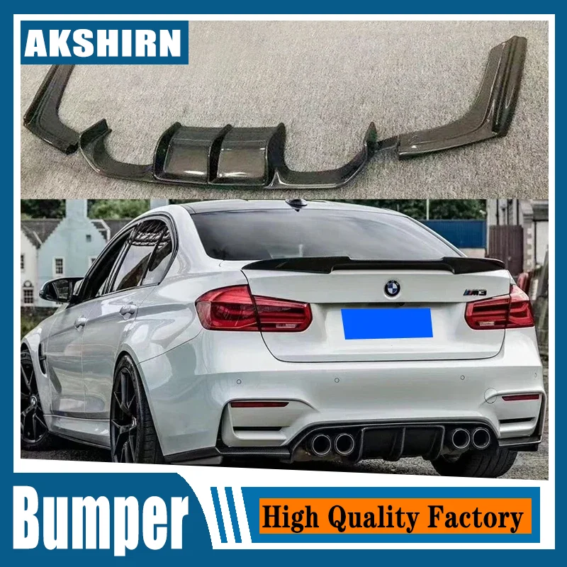 

For BMW F80 M3 F82 F83 M4 4 Series 2014-2017 Carbon Fiber Rear Diffuser Bumper Spoiler Guard Protector Skid Plate Bumper