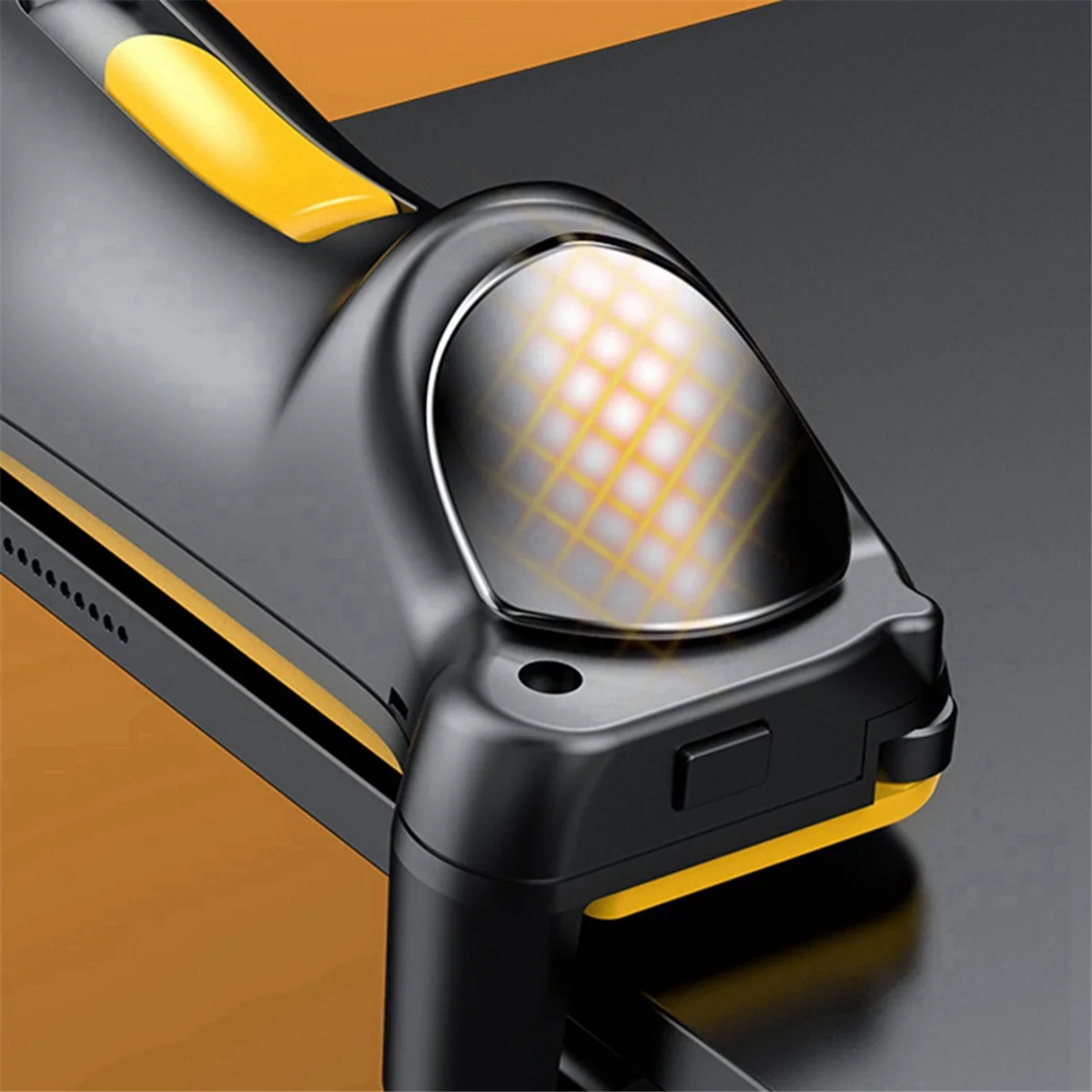 Bfyl-seis dedos para ipad pubg controlador capacitância ajustável gatilho de jogo móvel l1r1 botão gamepad joystick aperto amarelo