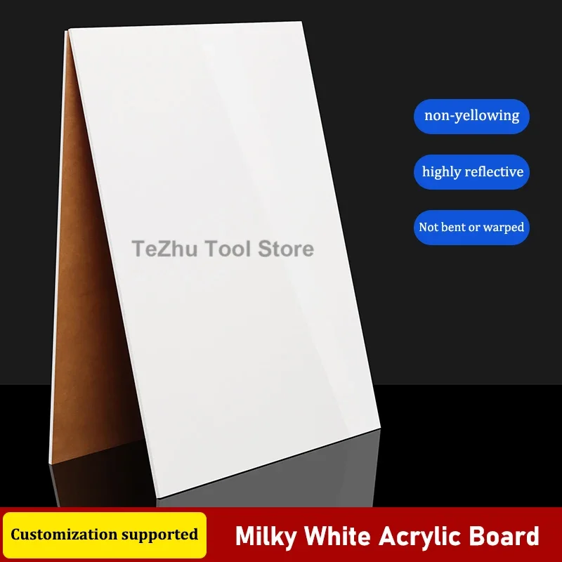 1pc Milky White Acrylic Boards Premium PMMA Glossy Plexiglass Acrylic Plate Board Thickness 2mm 3mm 4mm 5mm