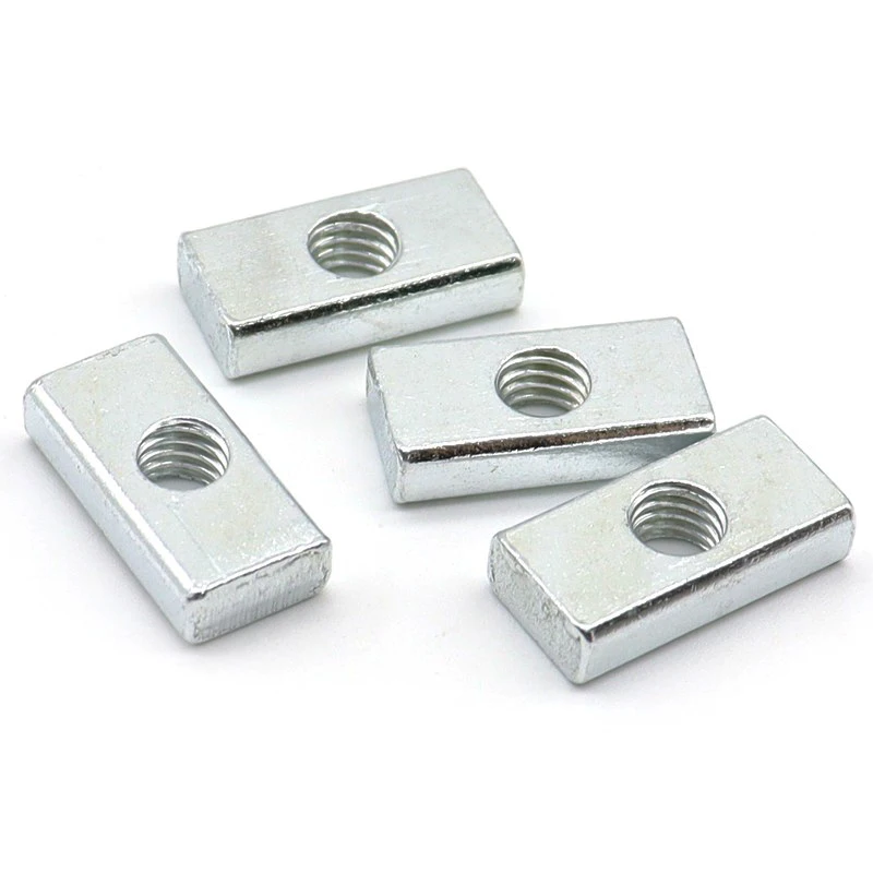10/ 50pcs Square Nut M3 M4 M5 M6 M8 Zinc-Plated Carbon Steel Thin Rectangular Nuts Slider Block for Aluminum Profile Accessory
