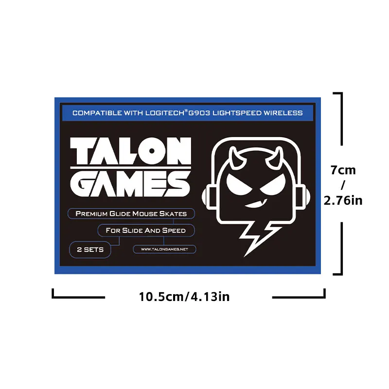 TALONGAMES-Patins de mouse borda curva personalizados cinza claro para logitech G903, substituição de pés leves, 2 conjuntos