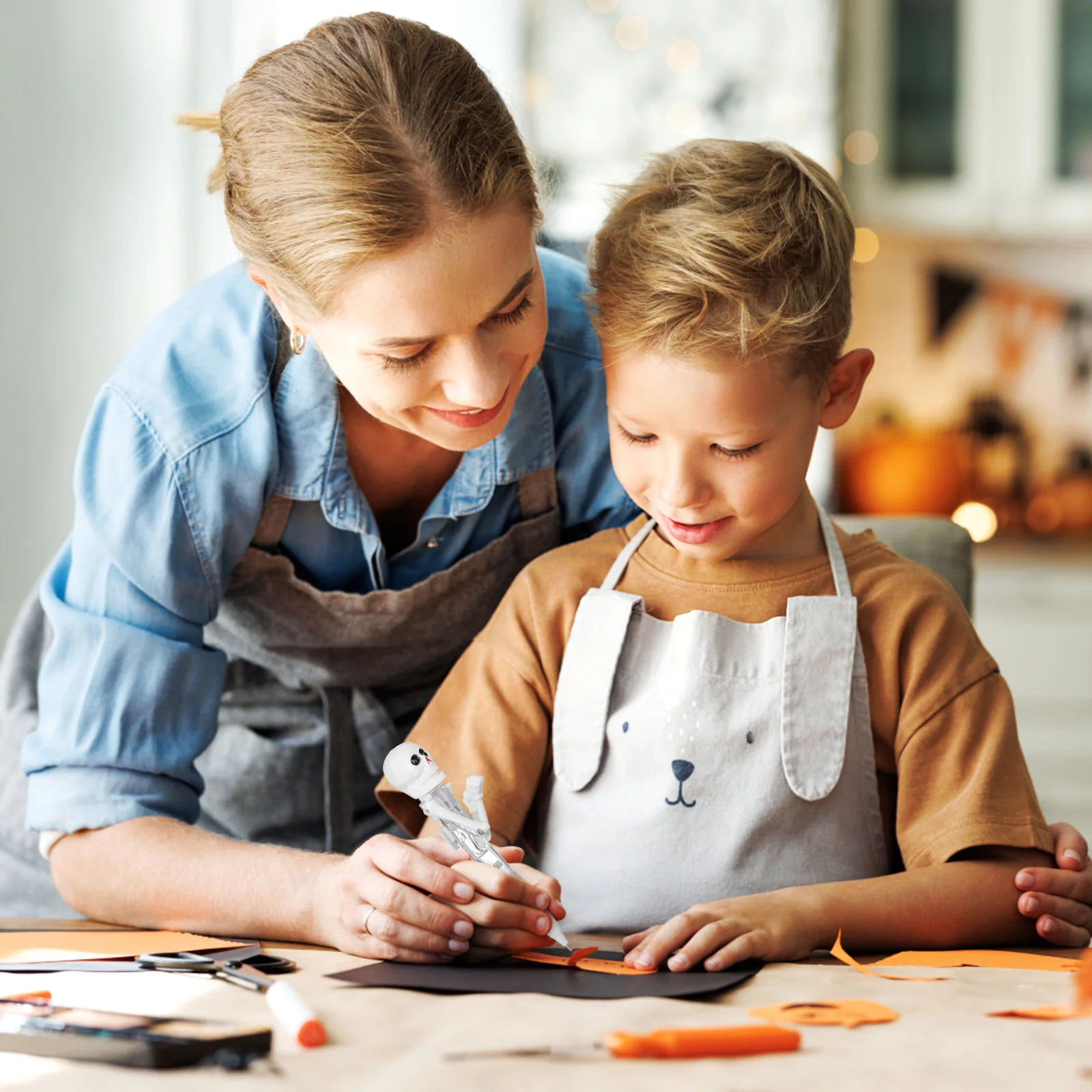 3 قطع من أقلام حبر جاف على شكل جمجمة اليقطين للهالوين، أقلام كتابة متوهجة لمستلزمات الحفلات المدرسية، قلم كتابة #5