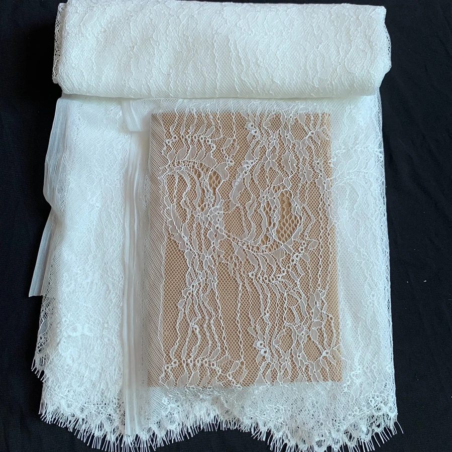 Width 100CM, Length 3 Meters Subtle Eyelash French lace Chantilly Lace Lady Dress Patchwork Lace Material Nice!
