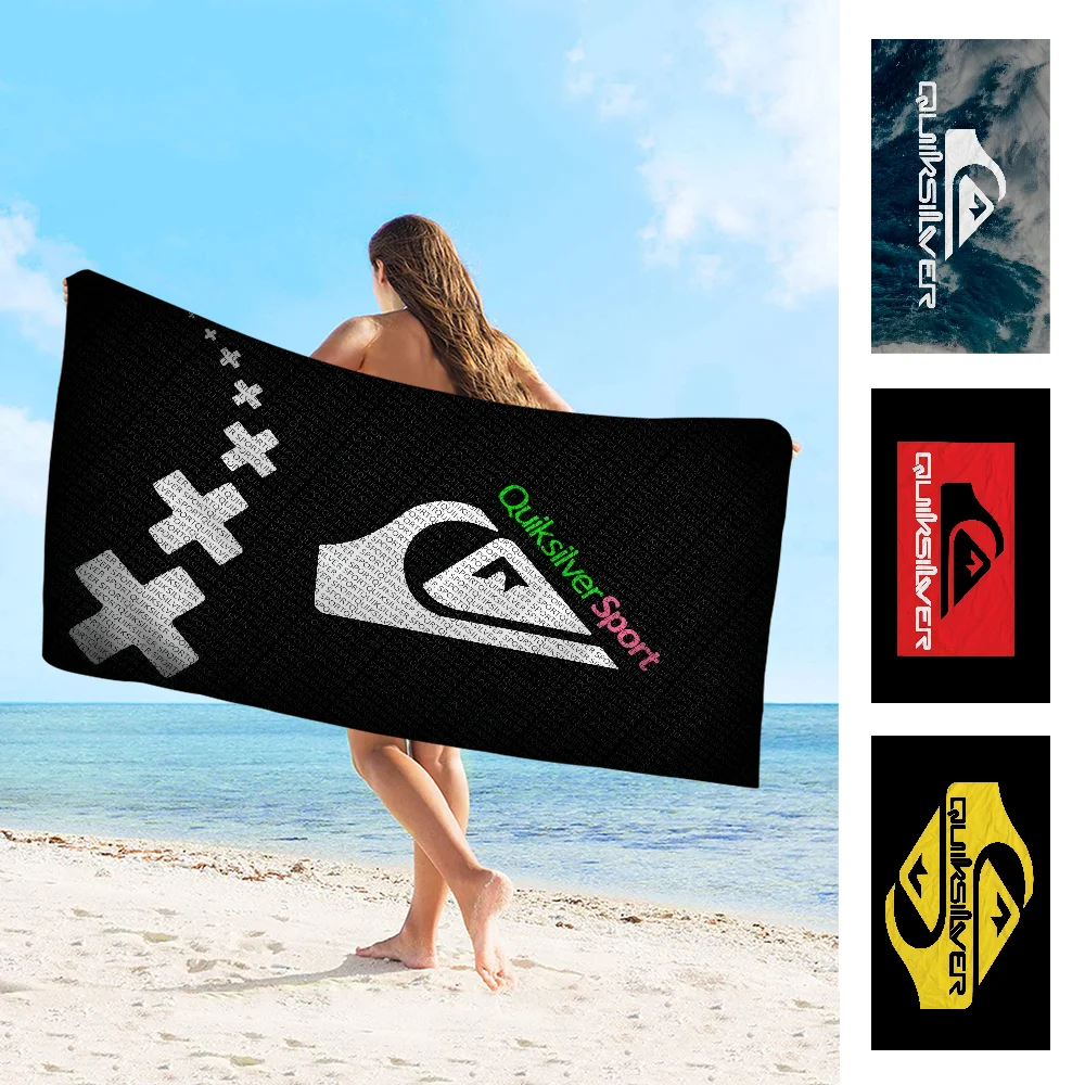 Q-QuiksilverS Logo Anime Beach Swimming Towel Soft Absorbent Washcloth Children\'s Gifts for Kids Travel Camping Gym