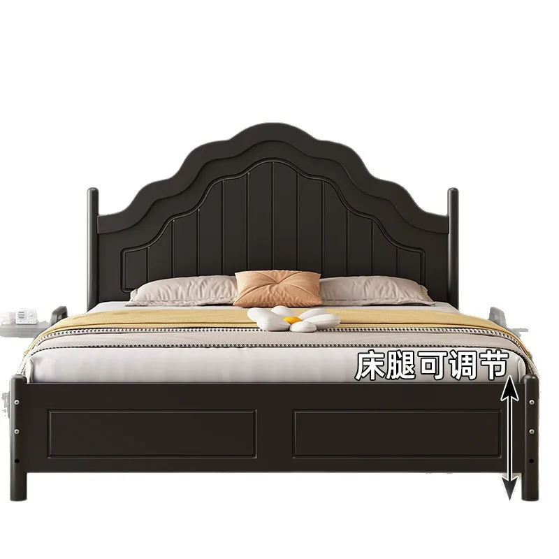 Wrought iron bed double bed modern simple 1.5m French thickened reinforced iron frame bed rental room single children's iron