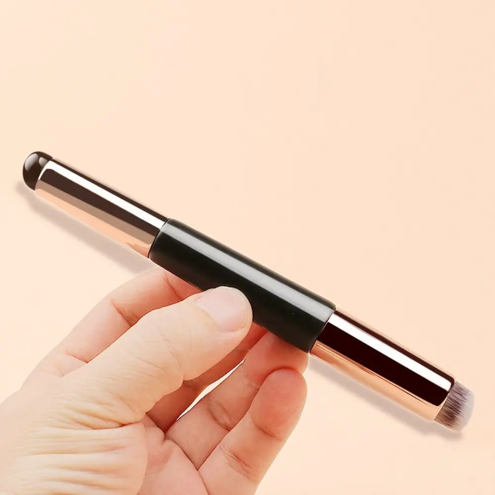 Nail Pen Soft Silicone Lip Brush Round Professional 2-in-1 Lipstick Brush Double-ended Design Portable Foundation Brush Women