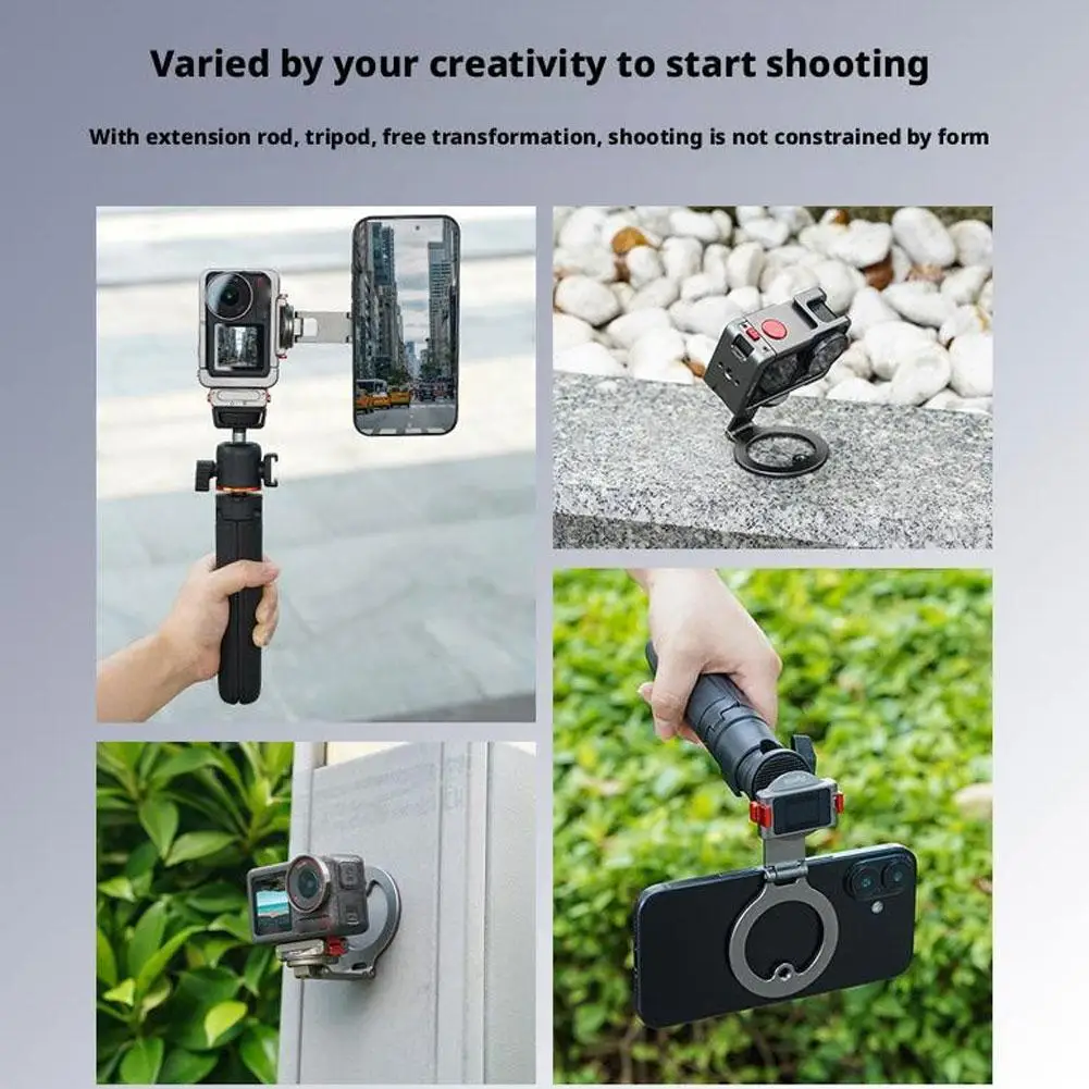 コールドシューカメラマウントホルダー、DJIアクションカメラ用三脚マウント、マグセーフ磁気ホットシューカメラアダプター（1/4インチネジ穴付き）