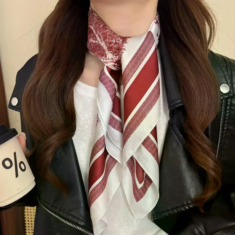 

Квадратный шарф в горошек и с узором пейсли, атласная бандана для женщин, универсальный пояс, повязка для волос, аксессуар для сумки, для повседневного образа и путешествий