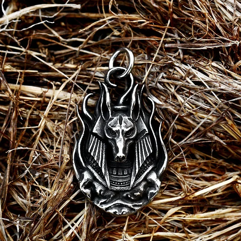 Ancient Egyptian Gods Anubis Dog Head Pendant Necklace Men's Personalized Trendy Pharaoh Lucky Amulet Jewelry