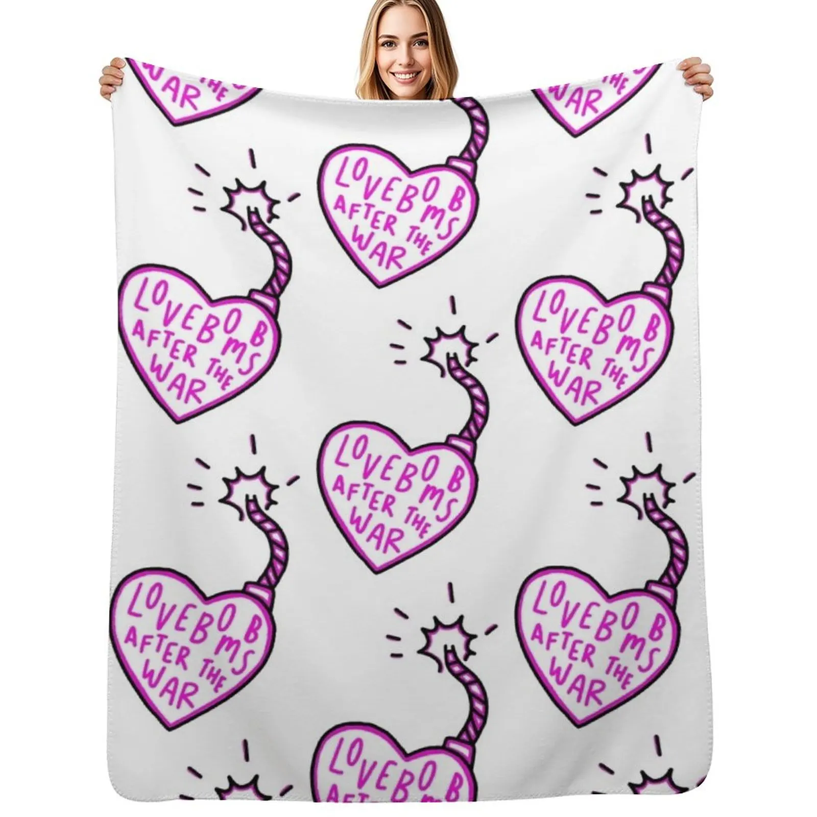 

Lovebomb Nessa Barrett Throw Blanket Decorative Beds Luxury St valentine gift ideas Blanket