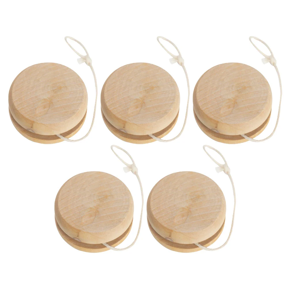 5 pezzi di legno Yo-yo giocattolo Yoyo set da gioco all'aperto giocattolo palla giocattoli nostalgia divertente piccolo Yo-yos