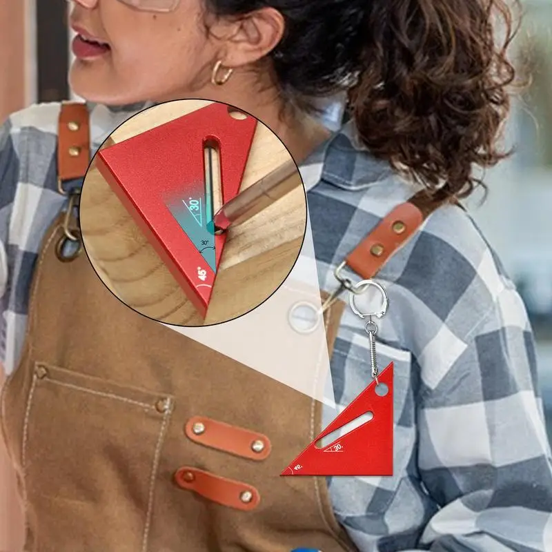 Woodworking Ruler Small Measurement Tool Alloy Metal 90/45 Degree Protractor Portable Aluminum Carpenter Square For Woodworking