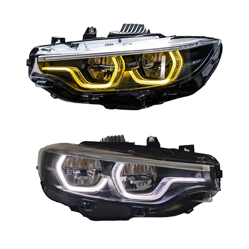 YU GUANG Front Light for  4 Series F32 F33 F36 F80 F82 Headlamp 2013 2020 Lci Upgrade Ikon V2 Style Headlights Switchable DRL