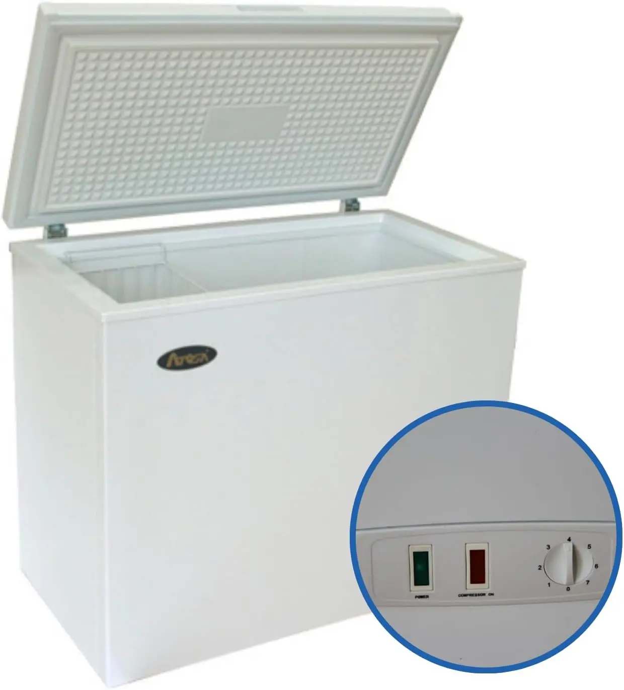 MWF9010 Solid Top Chest Freezer 10 Cubic Feet Storage Capacity Ideal for Large Amounts of Storage Efficient Cooling System