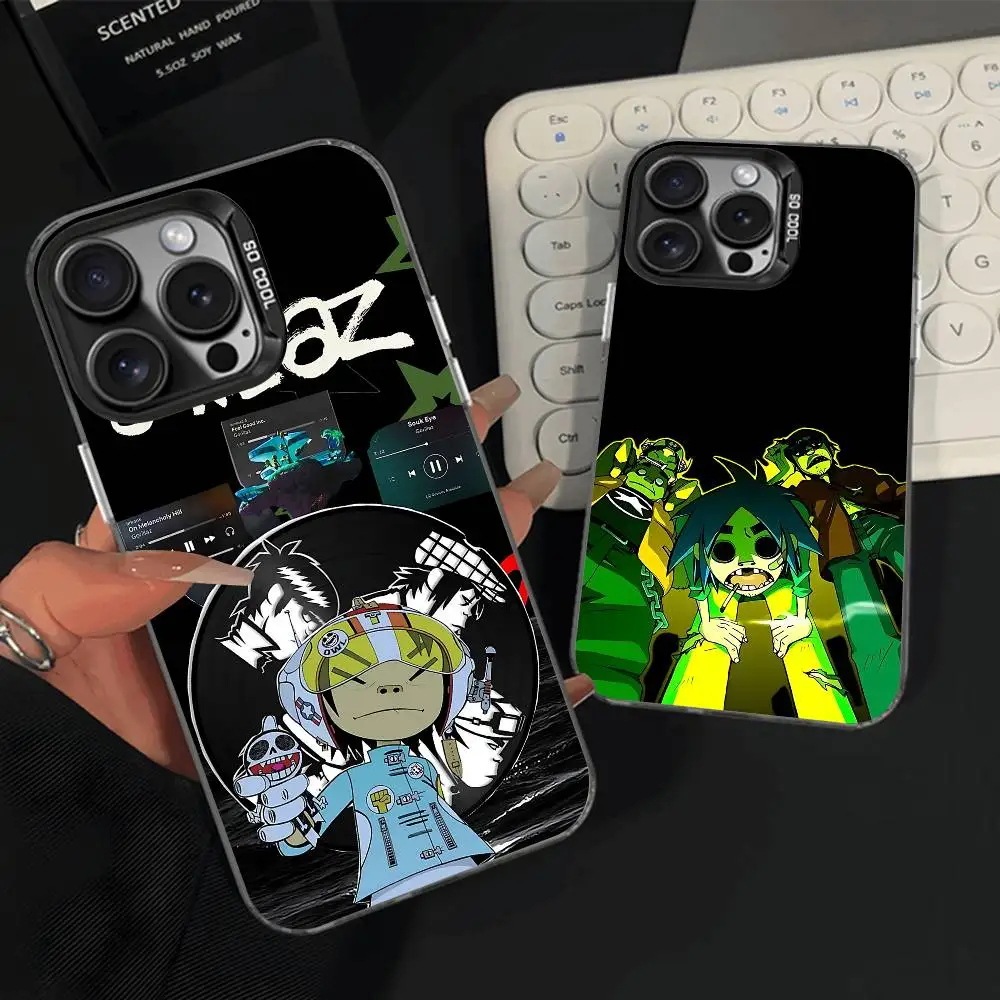 

G-Gorillaz 2-D Murdoc Noodle Russel Phone Case For iPhone 15,17,11,14,13,16,12,E,Max,Plus,Air,Pro,Mini Black Matte Cover