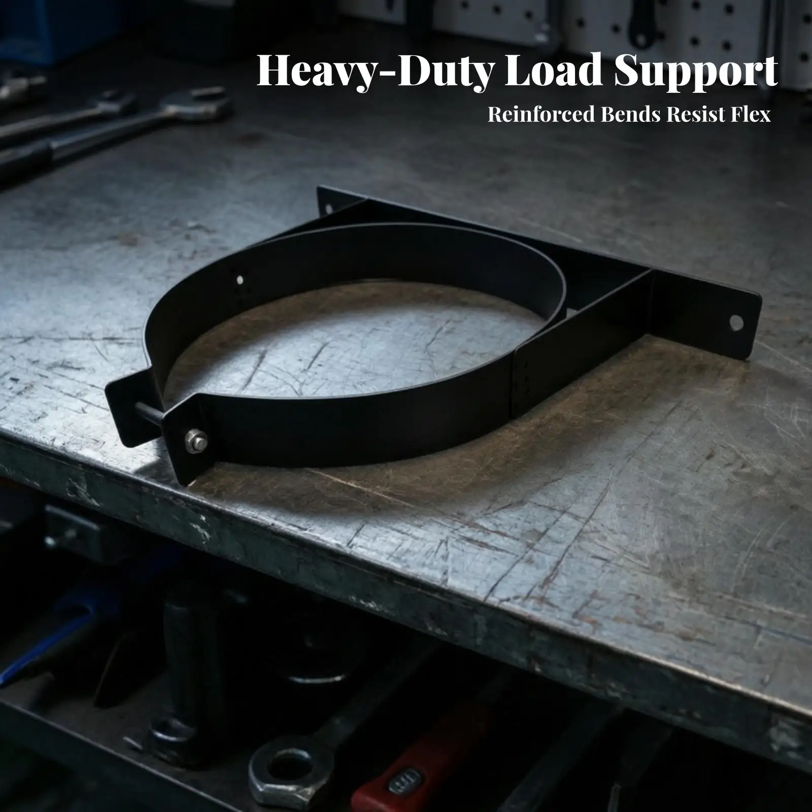 Chimney Pipe Support Bracket Heat Resistant Flue Pipe Support Bracket Matte Black Heavy-Duty for Installers, Workshops