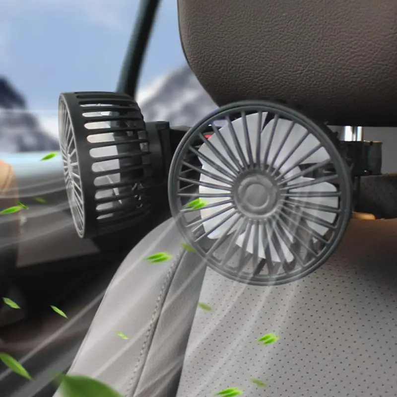 

Car Fan For Back Seat Head USB Car Seat Fan 360 Rotatable Car Rear Headrest Fan 3 Speeds With Clip For Vehicles SUV RV