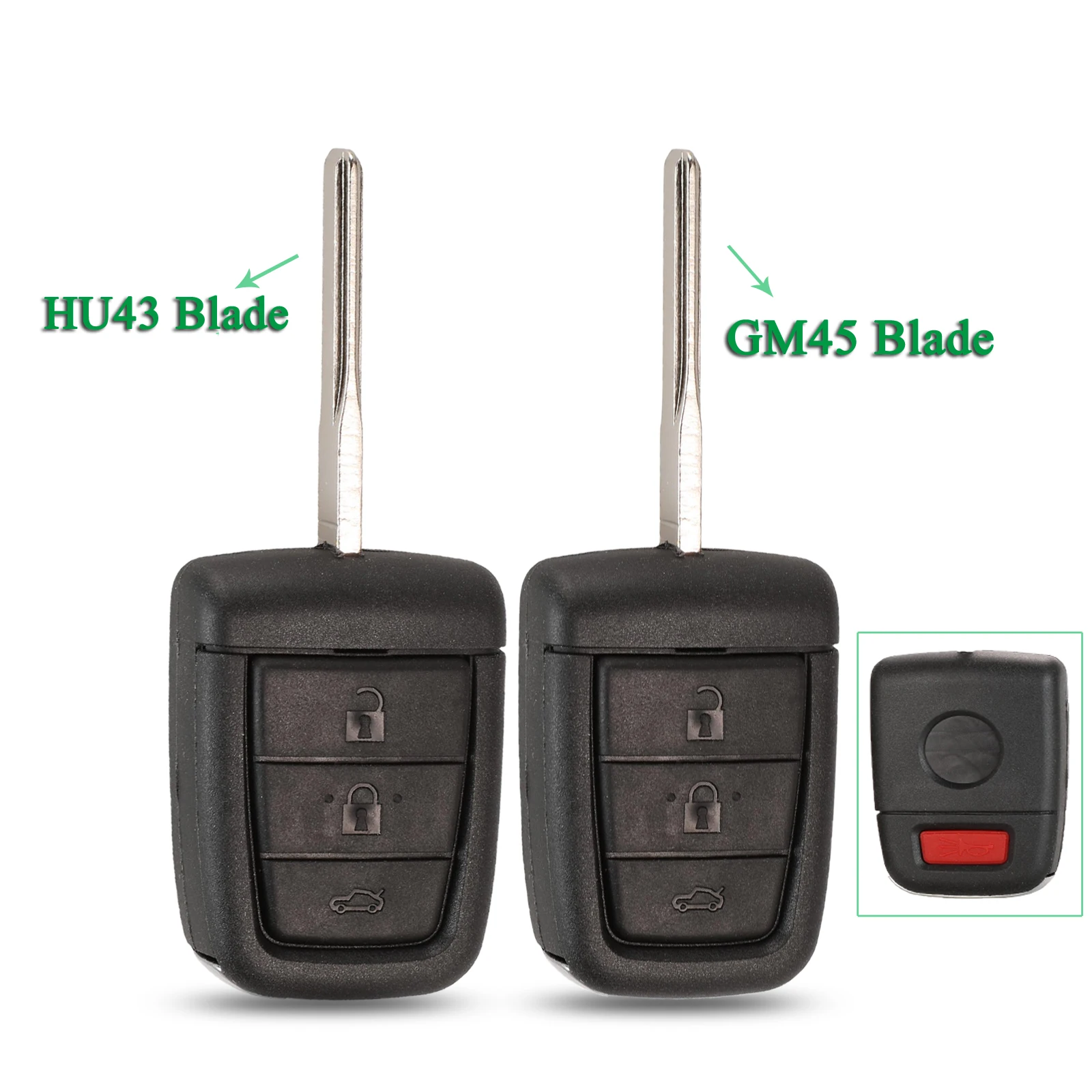 jingyuqin 4 Buttons Remote Car Key Case Shell For Holden Commodore VE For Chevrolet Caprice With HU43/ GM45 Blade Replacement