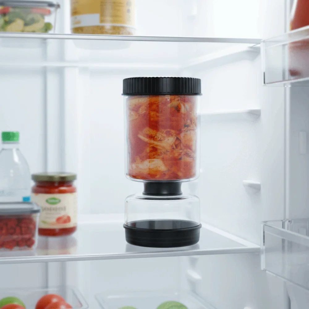 Hourglass Shape Glass Pickles Jar Perforated Explosion-proof Pickle Olive Container Leakproof Transparent