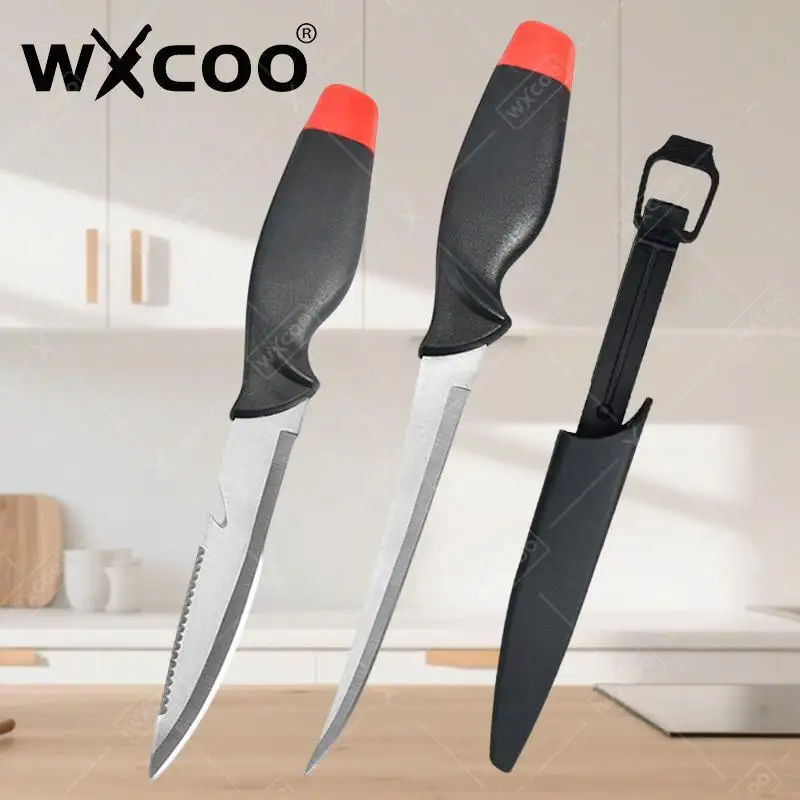 WXCOO-cuchillo para filetear pescado, cuchillo para deshuesar ultraafilado de acero inoxidable, cuchillo de carnicero multiusos, rebanador de Sushi, pelador de frutas y pescado