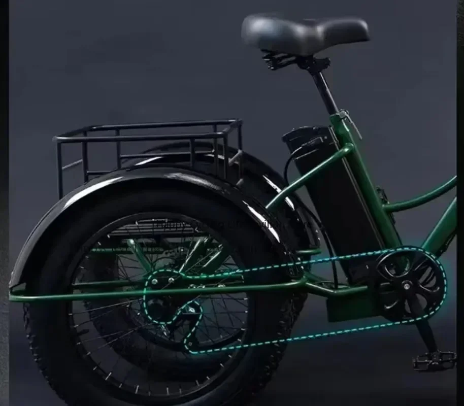 Nueva bicicleta eléctrica de 3 ruedas, Motor de 750W, 48V, 15AH, 20x4,0, neumático ancho, bicicleta eléctrica de nieve para adultos con cesta de almacenamiento, bicicleta eléctrica de carga