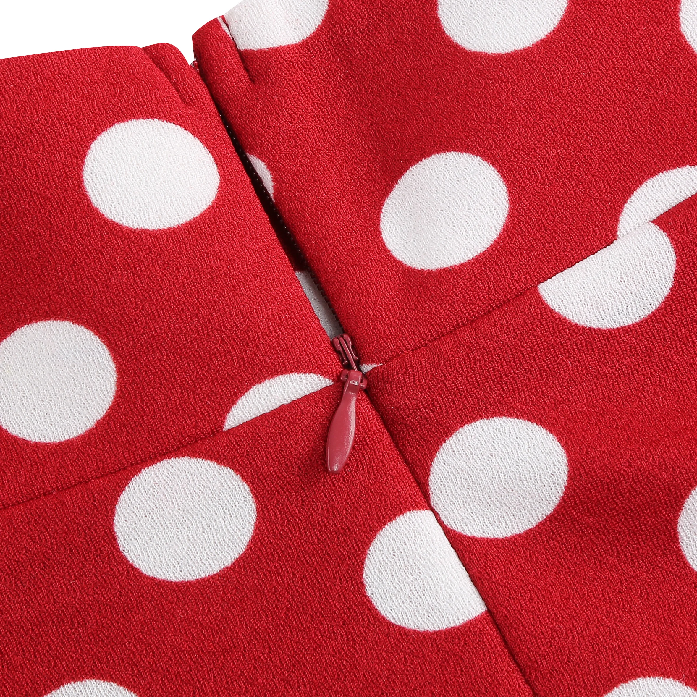 تنورة نسائية ريترو بولكا دوت زهرية على شكل حرف A مع حزام وتنورة مطبوعة، متعددة الاستخدامات