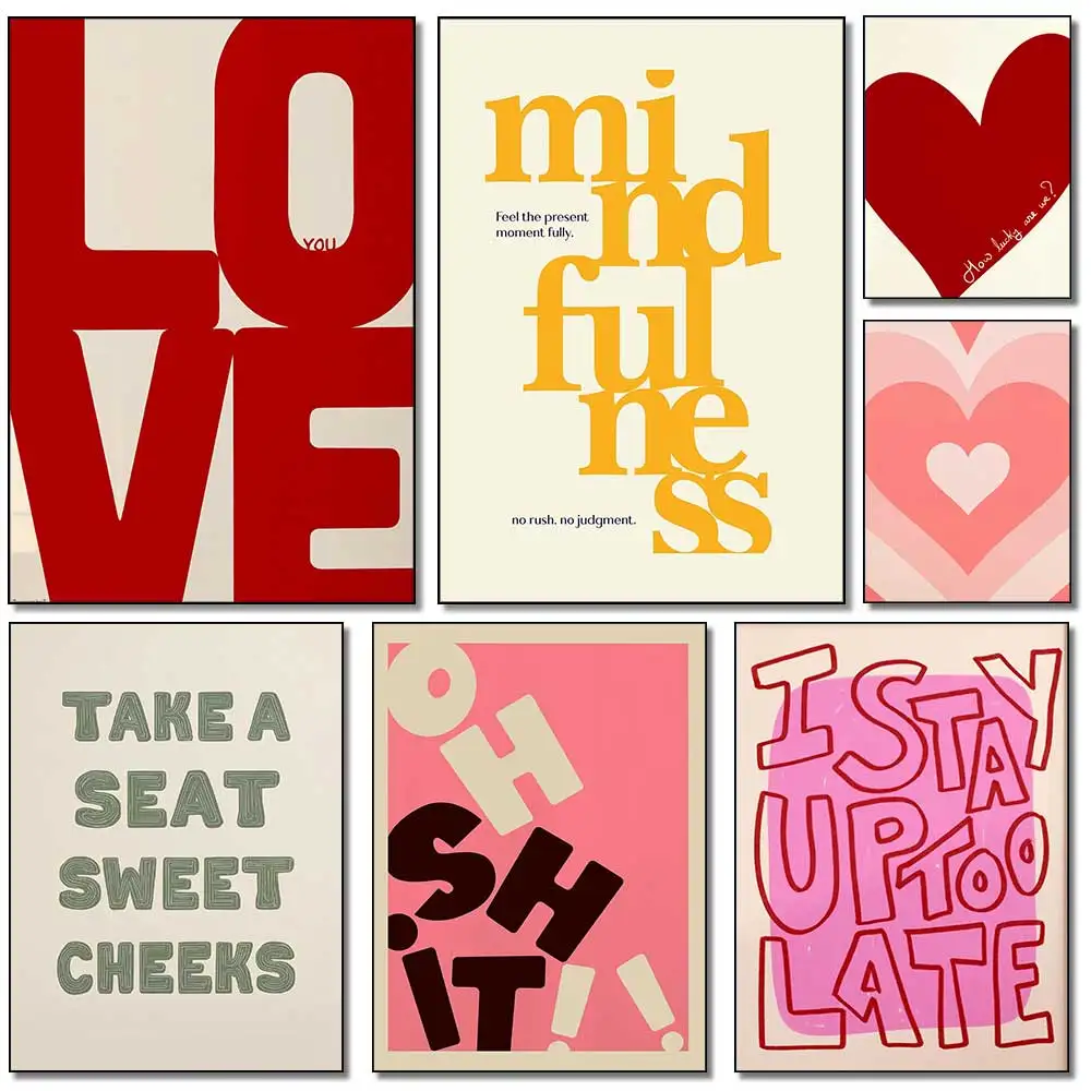 1pc frameless Funny Retro Trendy Aesthetic Poster Apartment Decor Typography Hand Written Wall Art Dining Living Room Home Decor