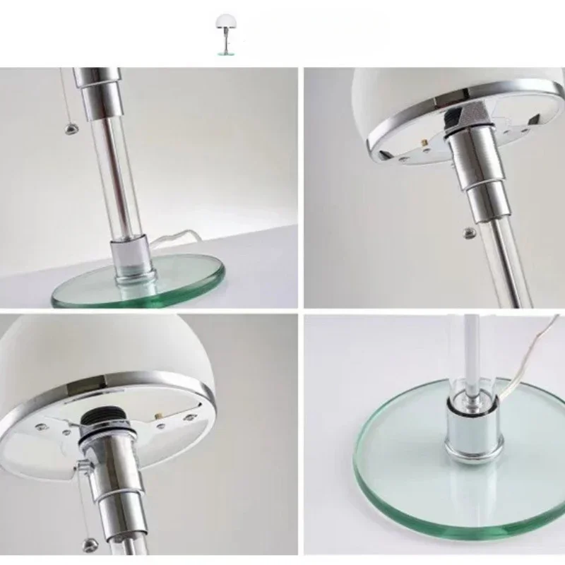 Nordic Minimalist Bauhaus LED Reading Desk Lamp Creative Personality Bedroom Study Living Room Bedside Glass Decor Table Light