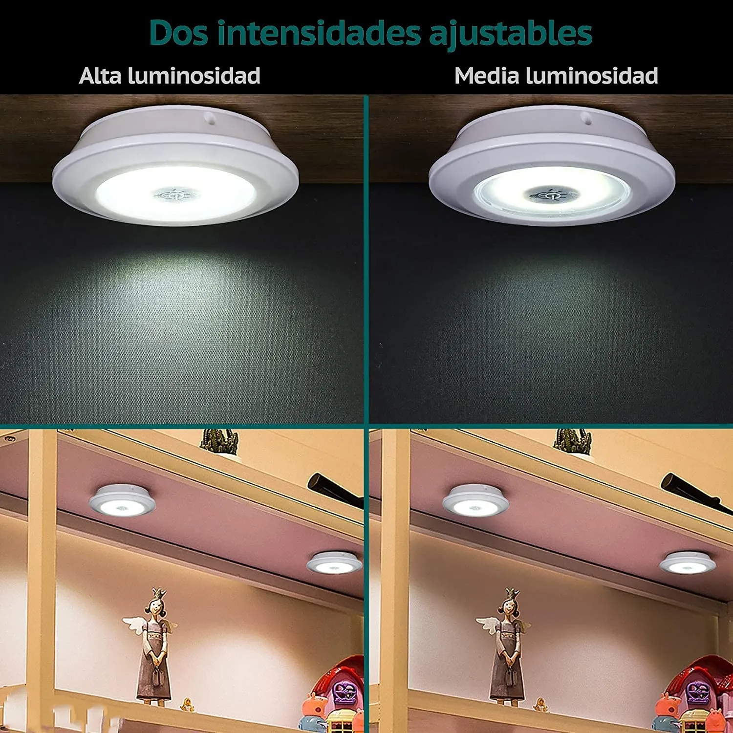 Controle remoto sem fio LED Light, Super Bright, Cob, Dimmable, Wardrobe Night Lamp, Quarto e Cozinha Nightlight, Sob a luz do armário, 3W