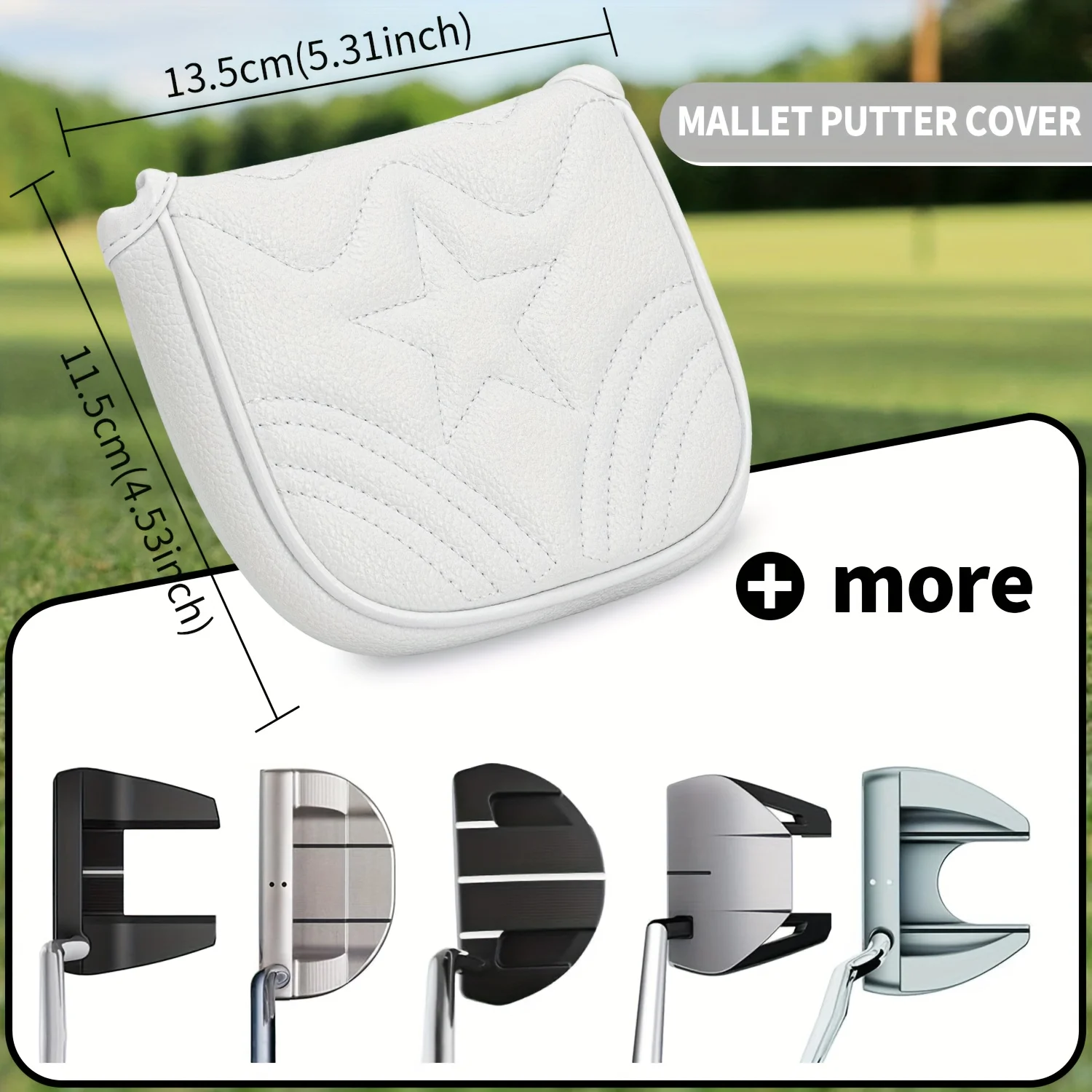 White Putter Head Cover Compatible for Putter - Durable Protective Clubhead, Elegant for Training Drills image 6