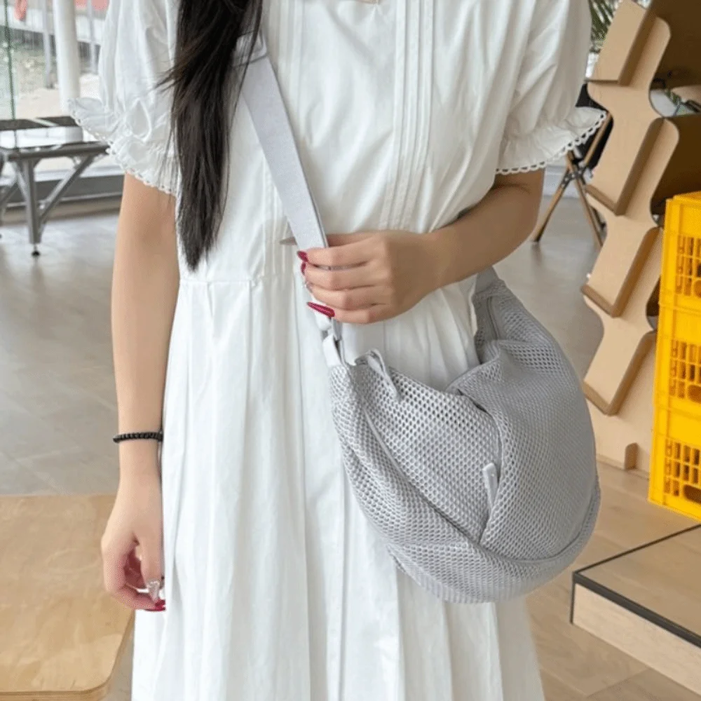 

Модная корейская стильная нейлоновая сетчатая сумка через плечо Модная сумка для пельменей Легкая регулируемая сумка через плечо для улицы