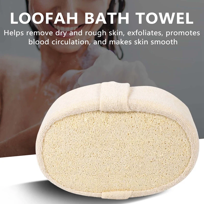 Esponja de Luffa Natural para baño, exfoliante de ducha para todo el cuerpo, cepillo de masaje saludable